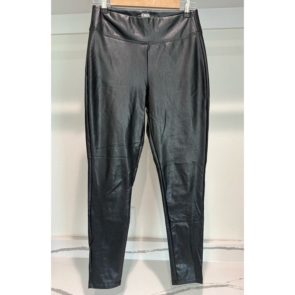 American Original Rewash Faux Leather Leggings Size Large Black